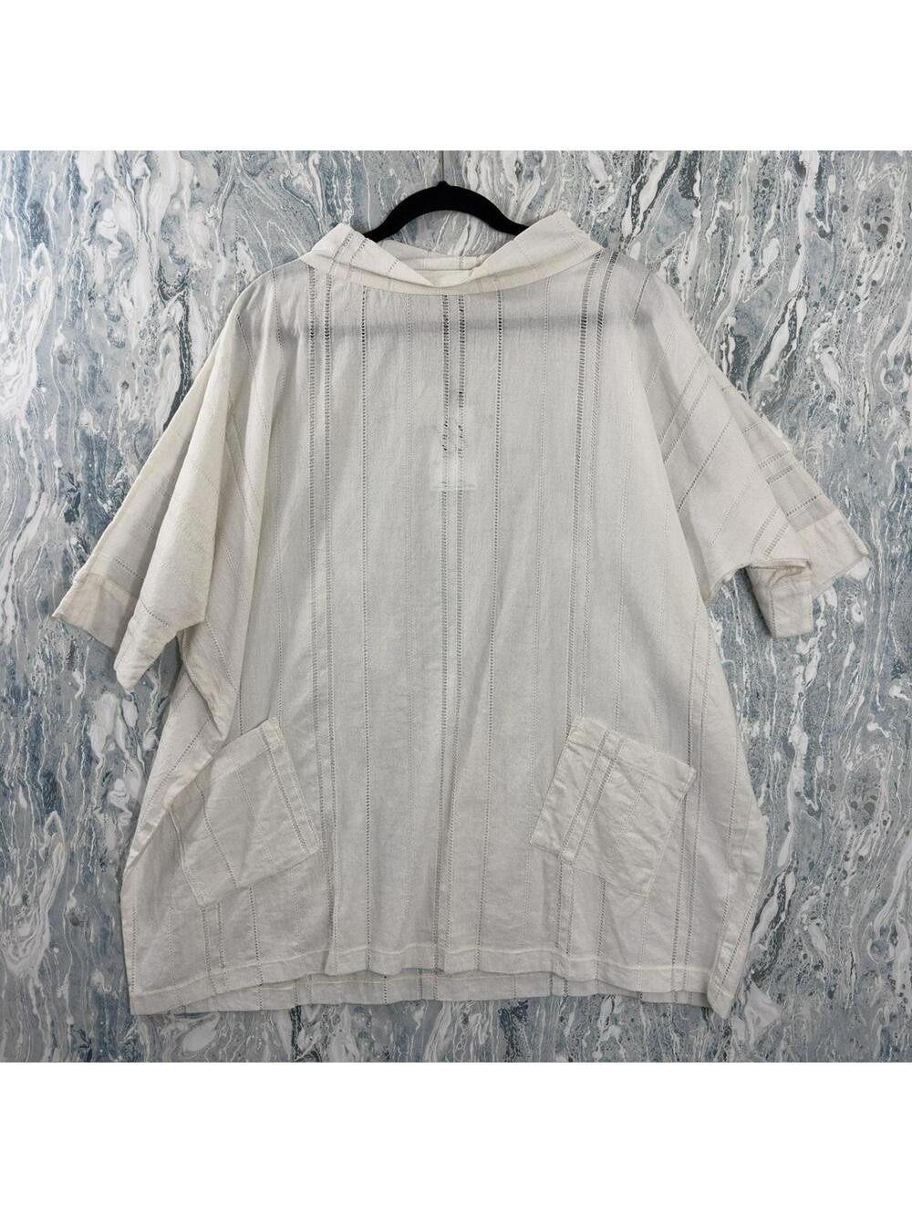 Designer Boho White Cotton Poncho Top (2)